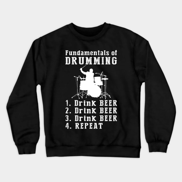 Drums & Draughts: The Rhythm of Beer and Beats Tee Crewneck Sweatshirt by MKGift